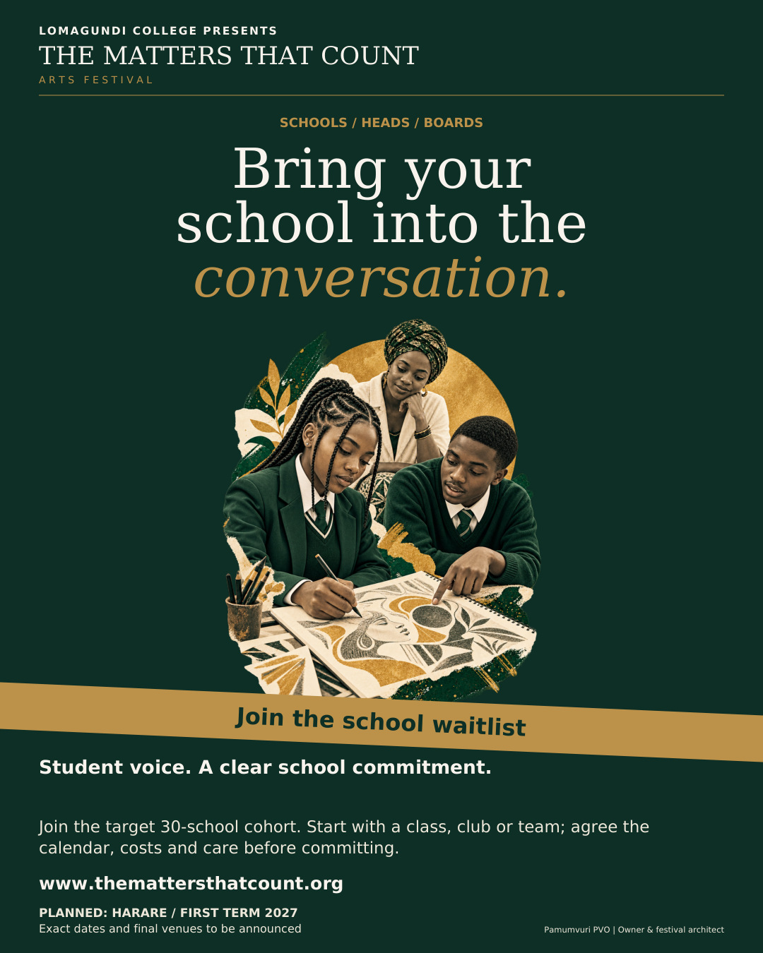 Schools campaign artwork; print PDF uses the same approved design.